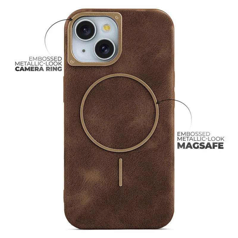 Elite PU Leather Wireless Charging Support Case for Apple iPhone 15 - Image 40