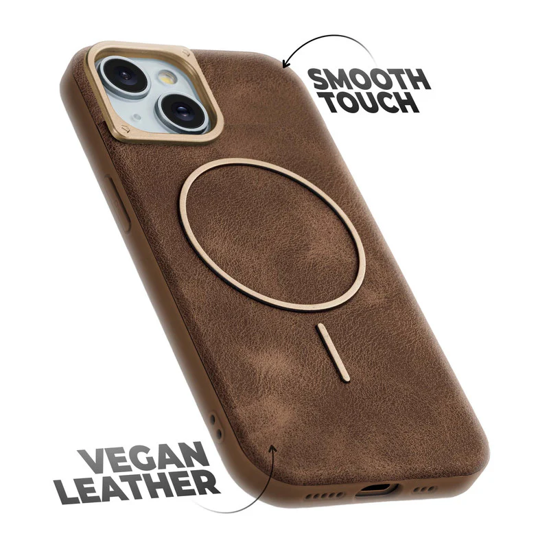 Elite PU Leather Wireless Charging Support Case for Apple iPhone 15 - Image 42