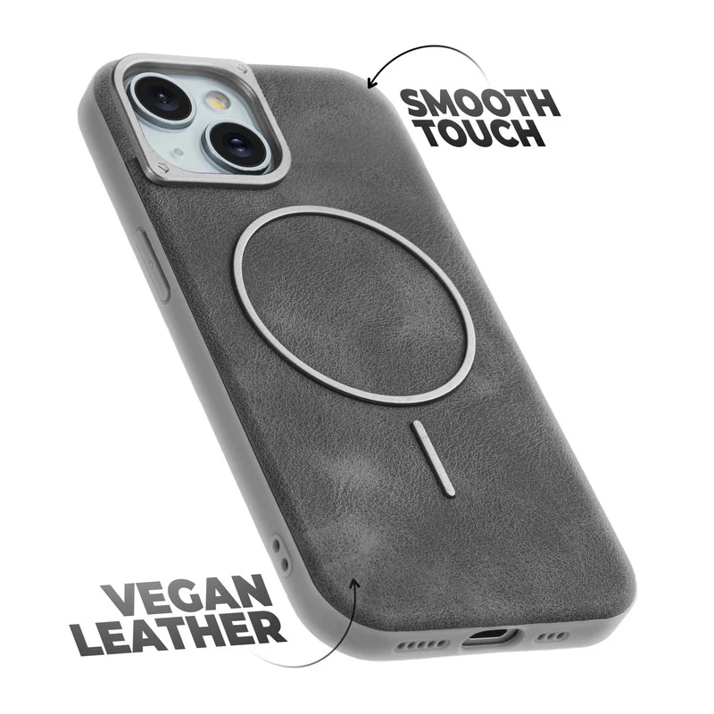 Elite PU Leather Wireless Charging Support Case for Apple iPhone 15 Plus - Image 36