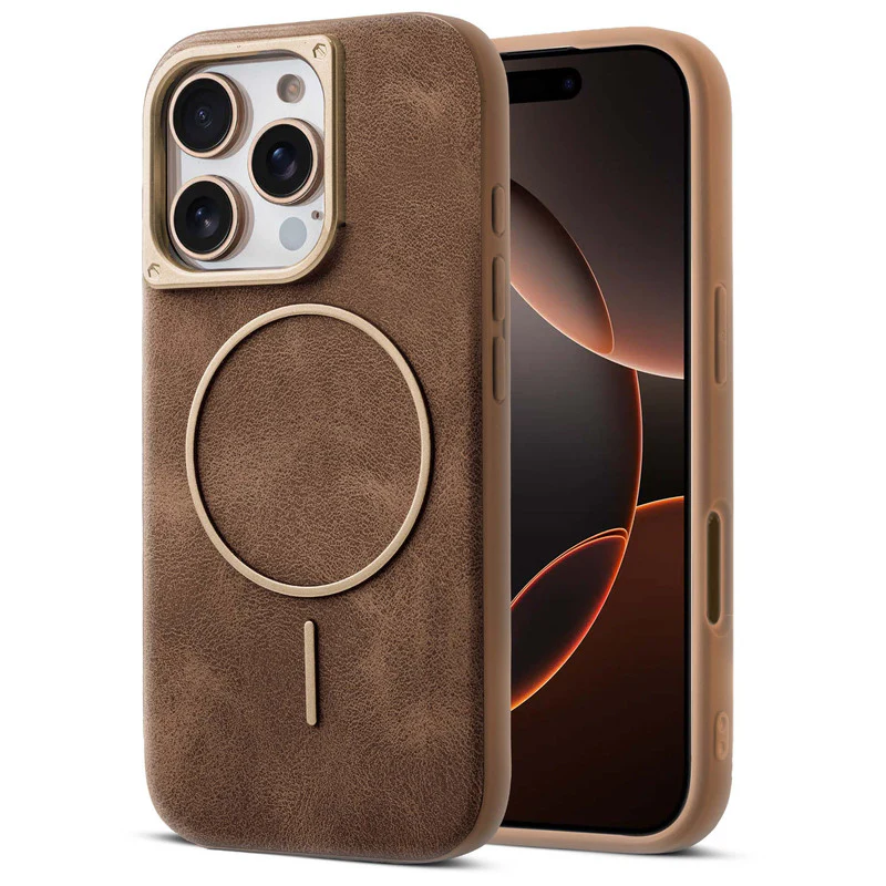 Elite PU Leather Wireless Charging Support Case for Apple iPhone 16 Pro - Image 13