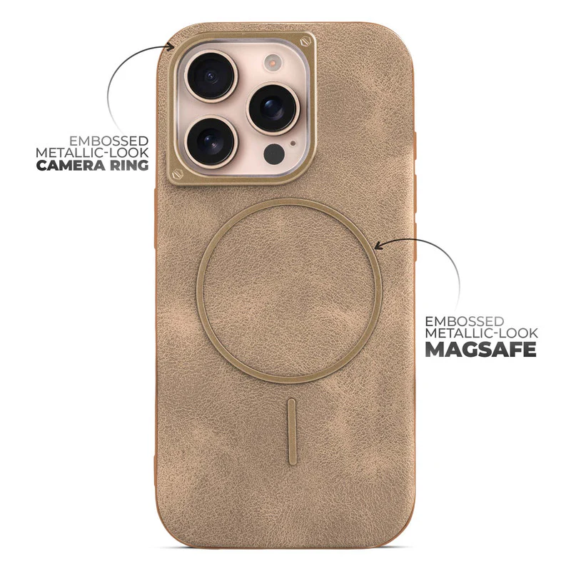 Elite PU Leather Wireless Charging Support Case for Apple iPhone 16 Pro - Image 22