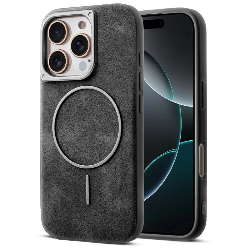 Elite PU Leather Wireless Charging Support Case for Apple iphone 16 Pro Max