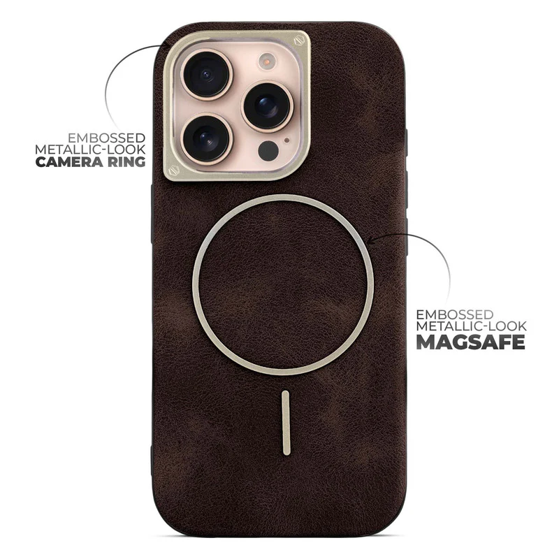 Elite PU Leather Wireless Charging Support Case for Apple iphone 16 Pro Max - Image 10