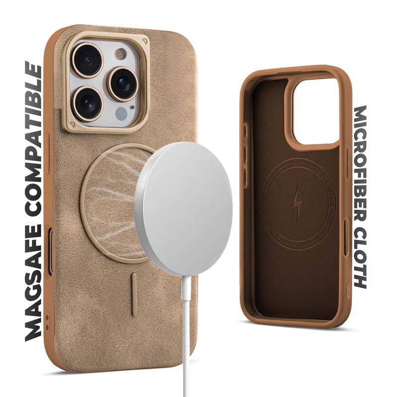 Elite PU Leather Wireless Charging Support Case for Apple iphone 16 Pro Max - Image 21