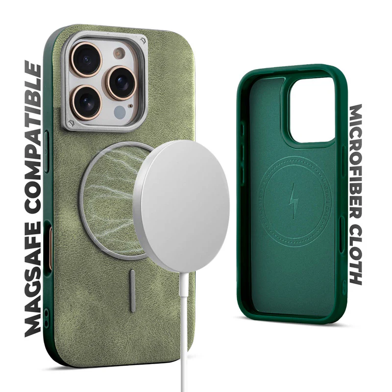 Elite PU Leather Wireless Charging Support Case for Apple iphone 16 Pro Max - Image 27