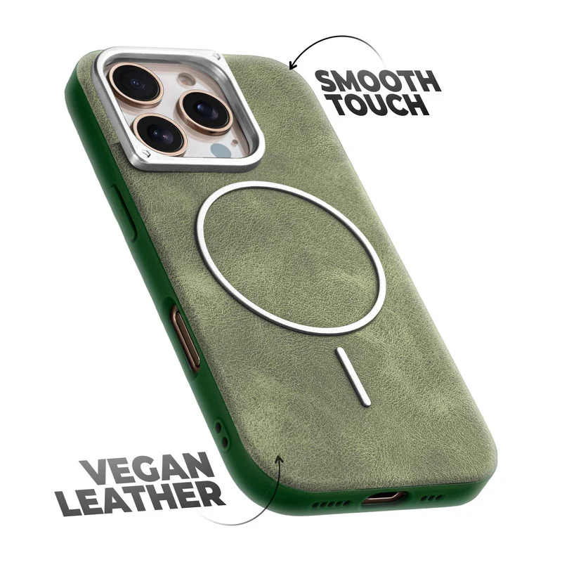 Elite PU Leather Wireless Charging Support Case for Apple iphone 16 Pro Max - Image 30
