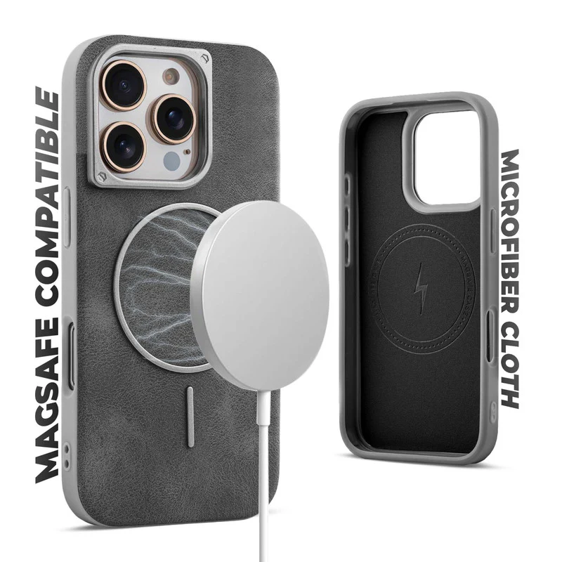 Elite PU Leather Wireless Charging Support Case for Apple iphone 16 Pro Max - Image 33
