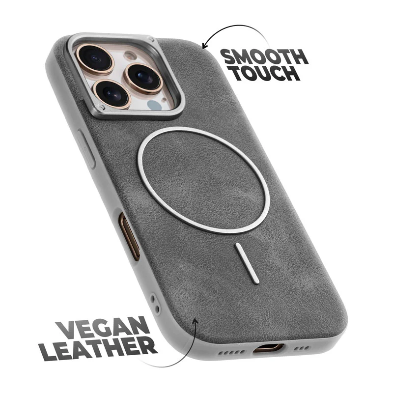 Elite PU Leather Wireless Charging Support Case for Apple iphone 16 Pro Max - Image 36