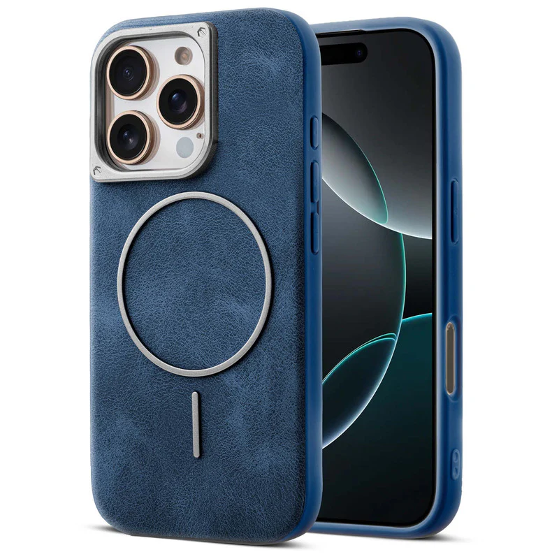 Elite PU Leather Wireless Charging Support Case for Apple iphone 16 Pro Max - Image 37