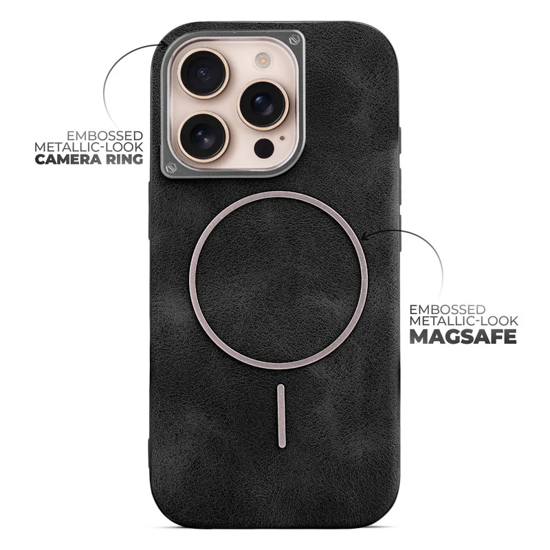 Elite PU Leather Wireless Charging Support Case for Apple iphone 16 Pro Max - Image 4