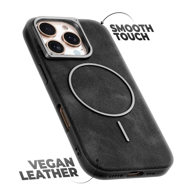 Elite PU Leather Wireless Charging Support Case for Apple iphone 16 Pro Max - Image 6