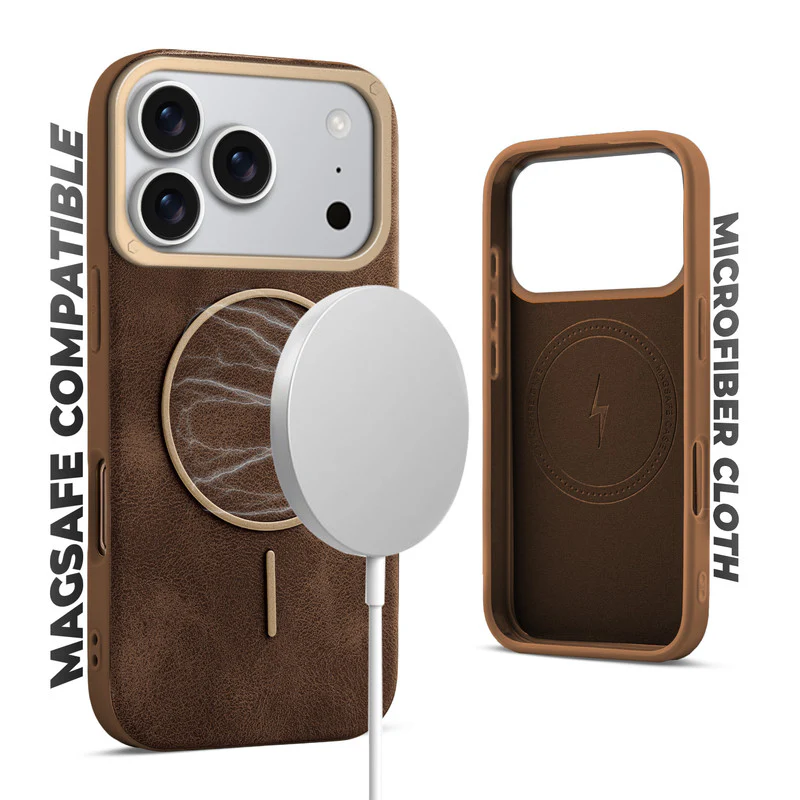 Elite PU Leather Wireless Charging Support Case for Apple iPhone 17 Pro - Image 15