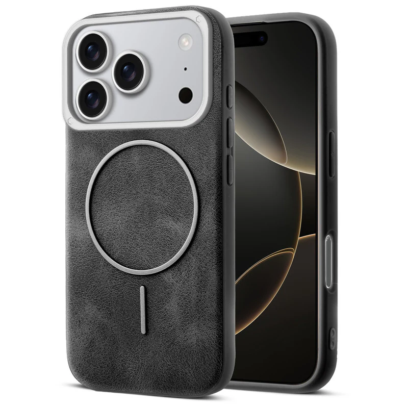 Elite PU Leather Wireless Charging Support Case for Apple iphone 17 Pro Max