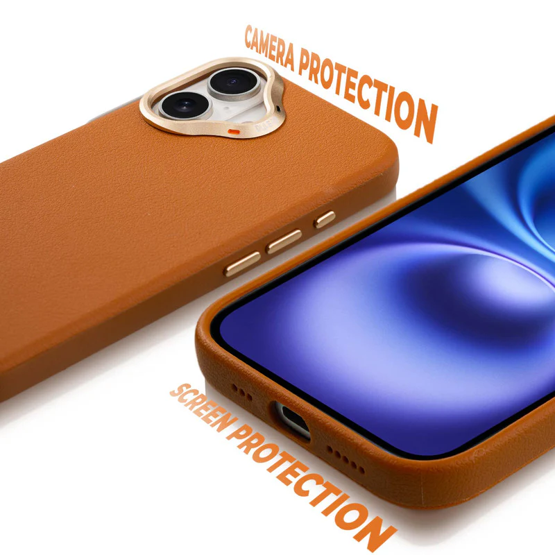 Exclusive Hard Back Case for Apple iPhone 16 with Leather Textured Finish, Matte finish Buttons and Soft Inner Fabric - Image 11