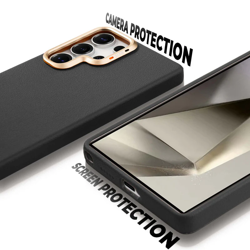 Exclusive Hard Back Case for Samsung S24 Ultra 5G with Leather Textured Finish, Matte finish Buttons and Soft Inner Fabric - Image 5