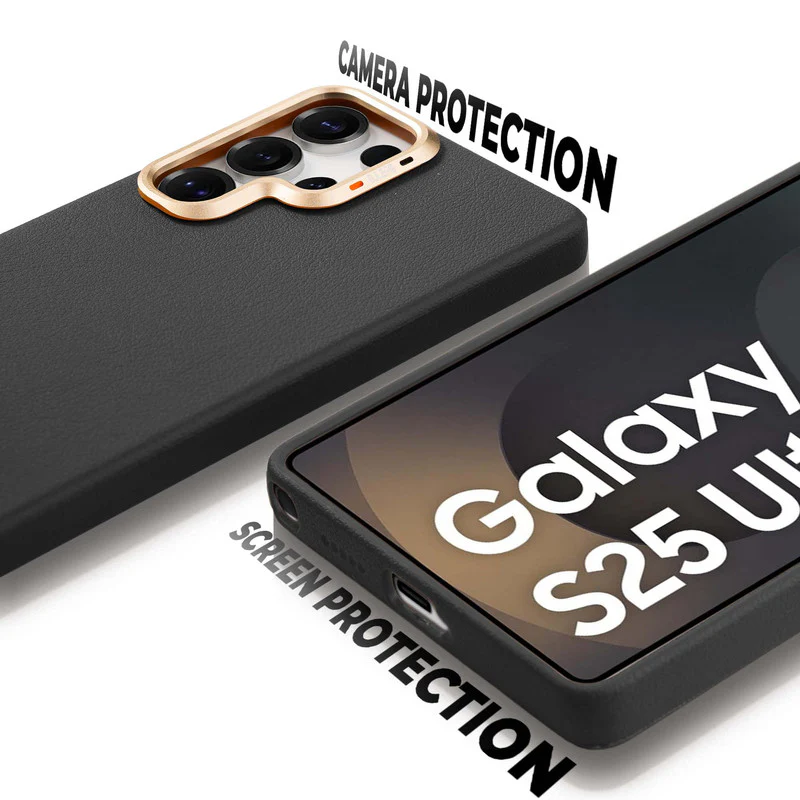 Exclusive Hard Back Case for Samsung S25 Ultra 5G with Leather Textured Finish, Matte finish Buttons and Soft Inner Fabric - Image 5