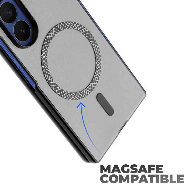 Executive Edition Hard Back Cover for Samsung Z Fold 7 with Magnetic Ring , Faux Leather Finish & Camera Guard - Image 23