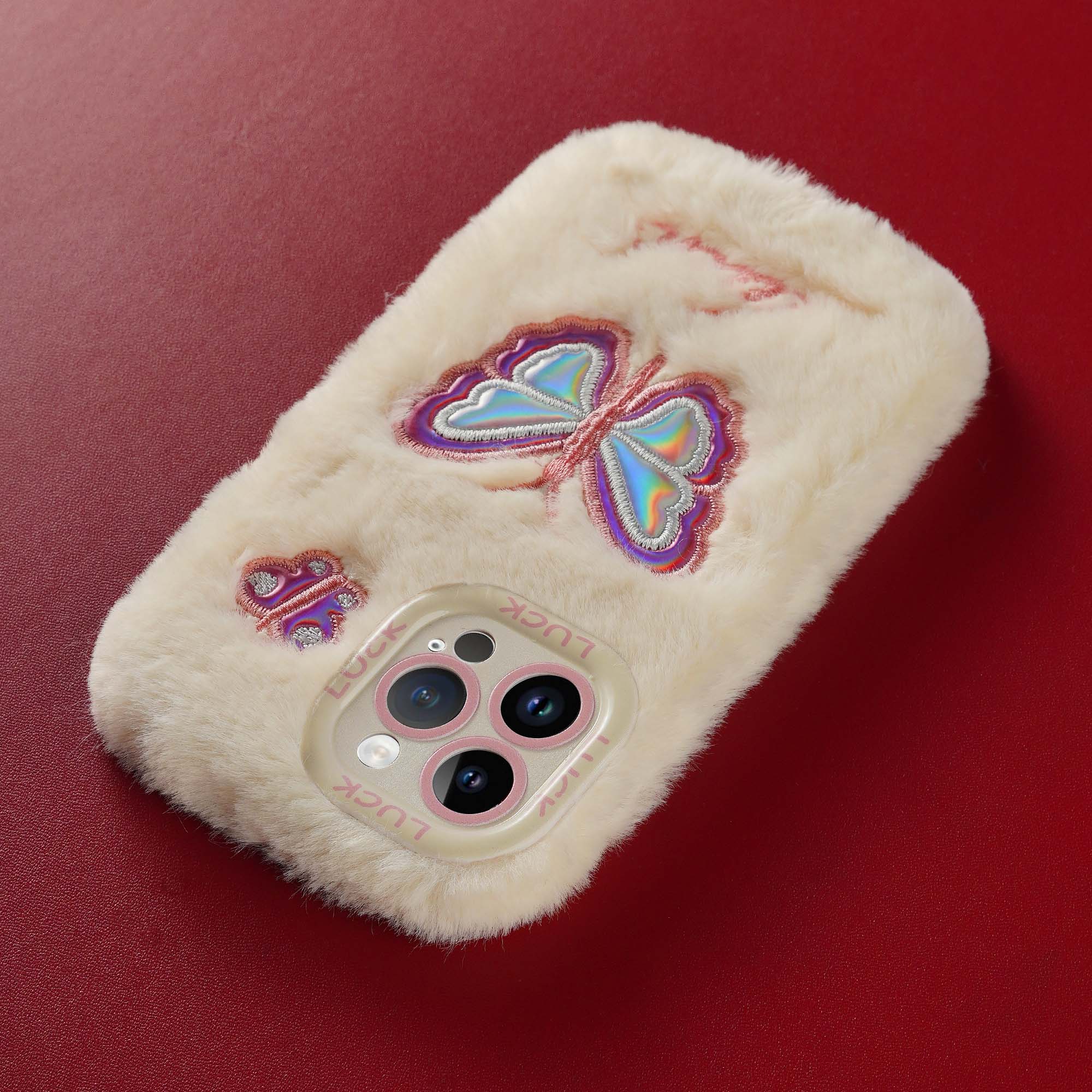 Fluffy Butterfly Back Cover for Apple iPhone 15 Pro Max - Image 4
