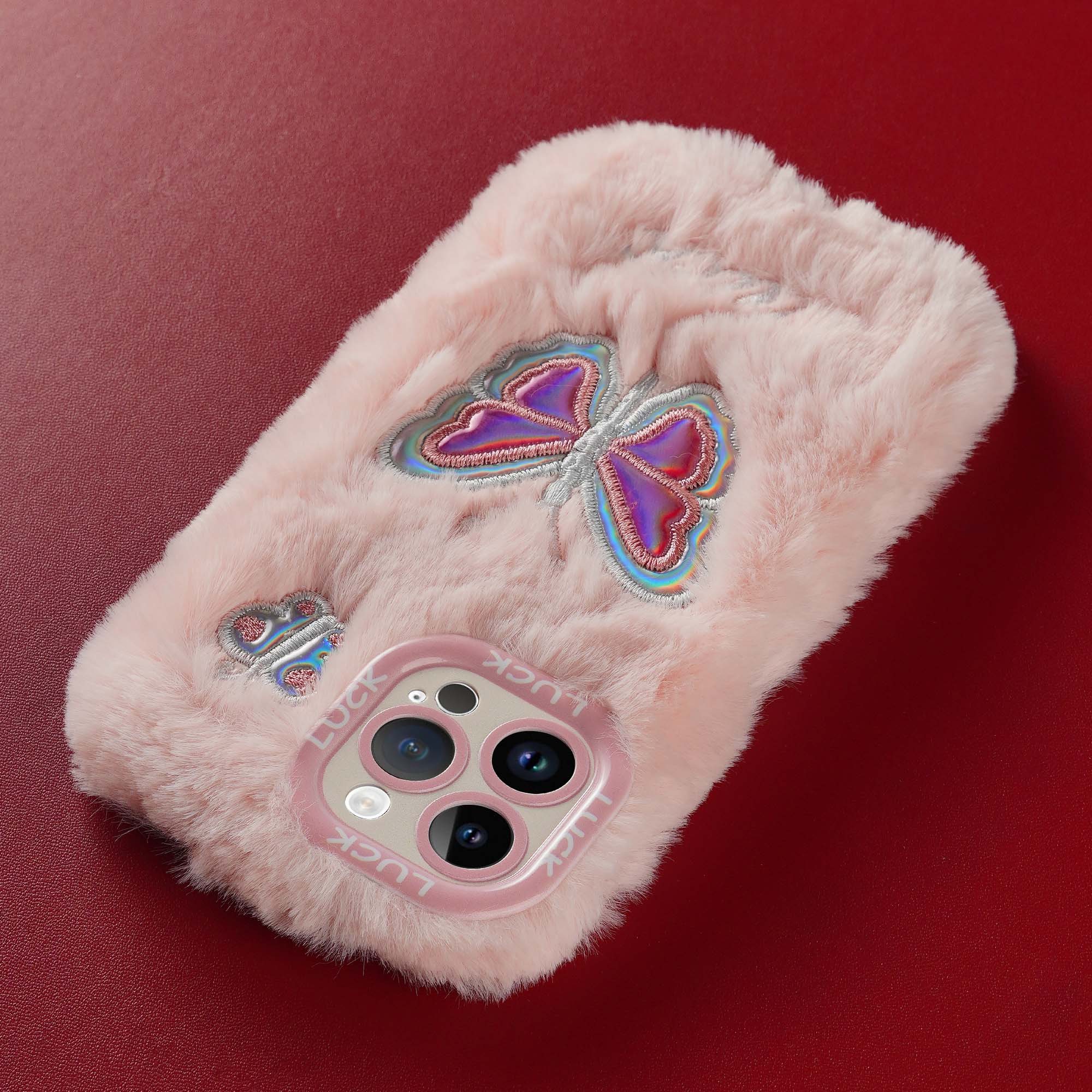 Fluffy Case Butterfly Back Cover for Apple iPhone 14 Pro Max - Image 4