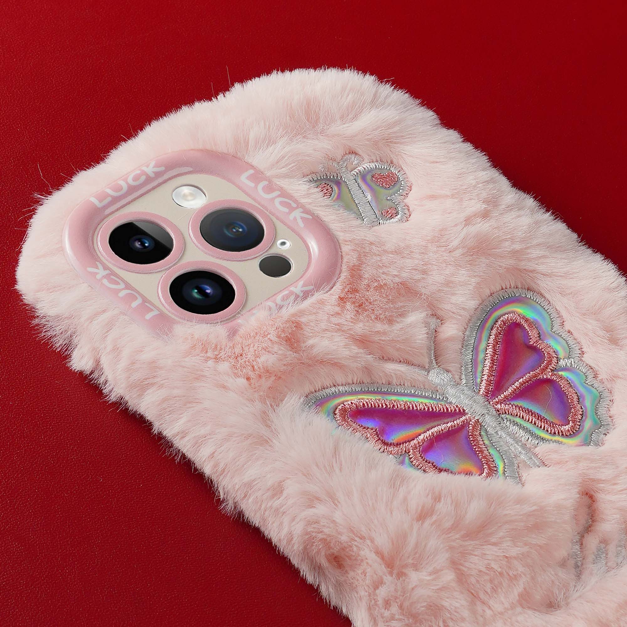Fluffy Case Butterfly Back Cover for Apple iPhone 15 Pro Max - Image 4