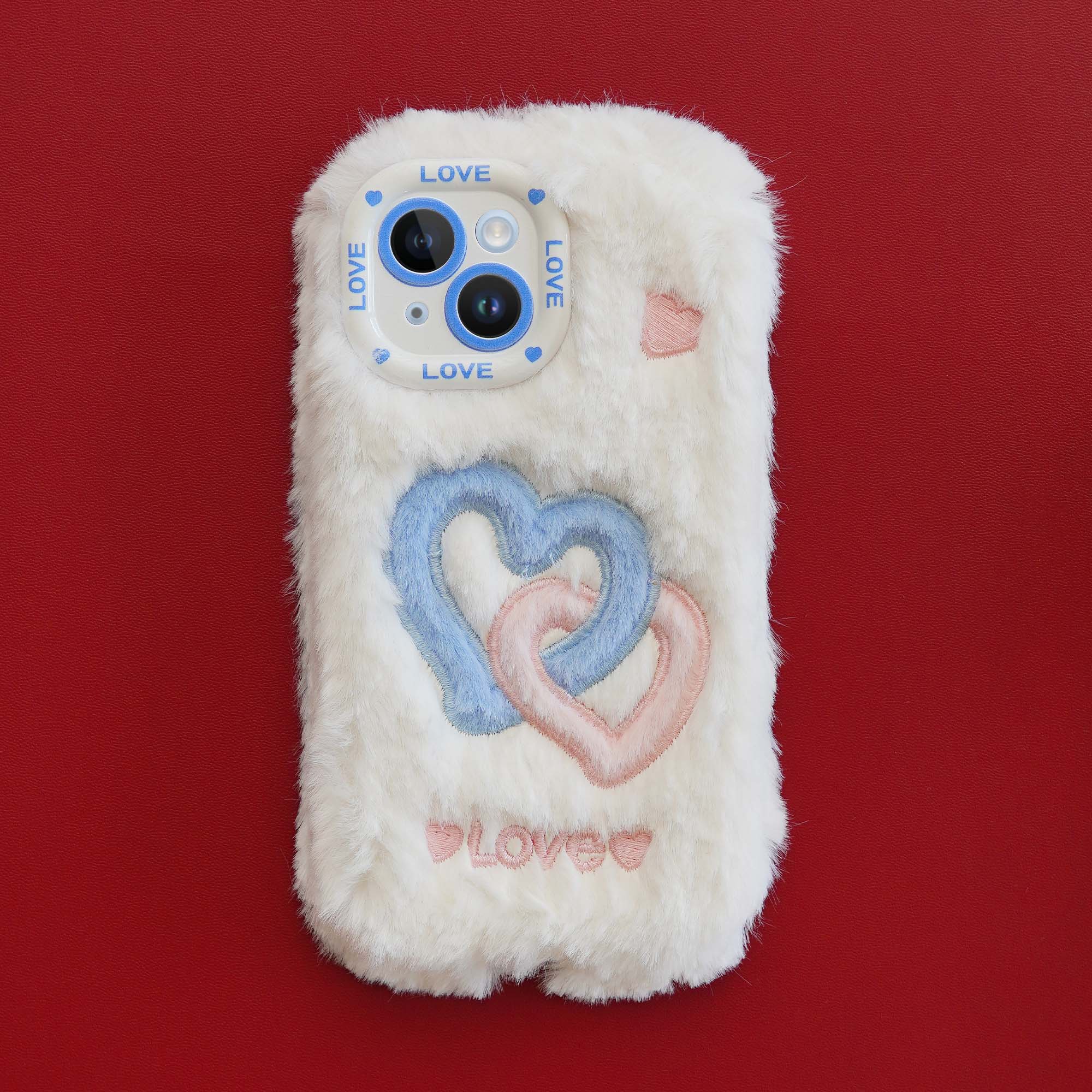 Fluffy Fur Heart Back Cover for Apple iPhone 14 - Image 3