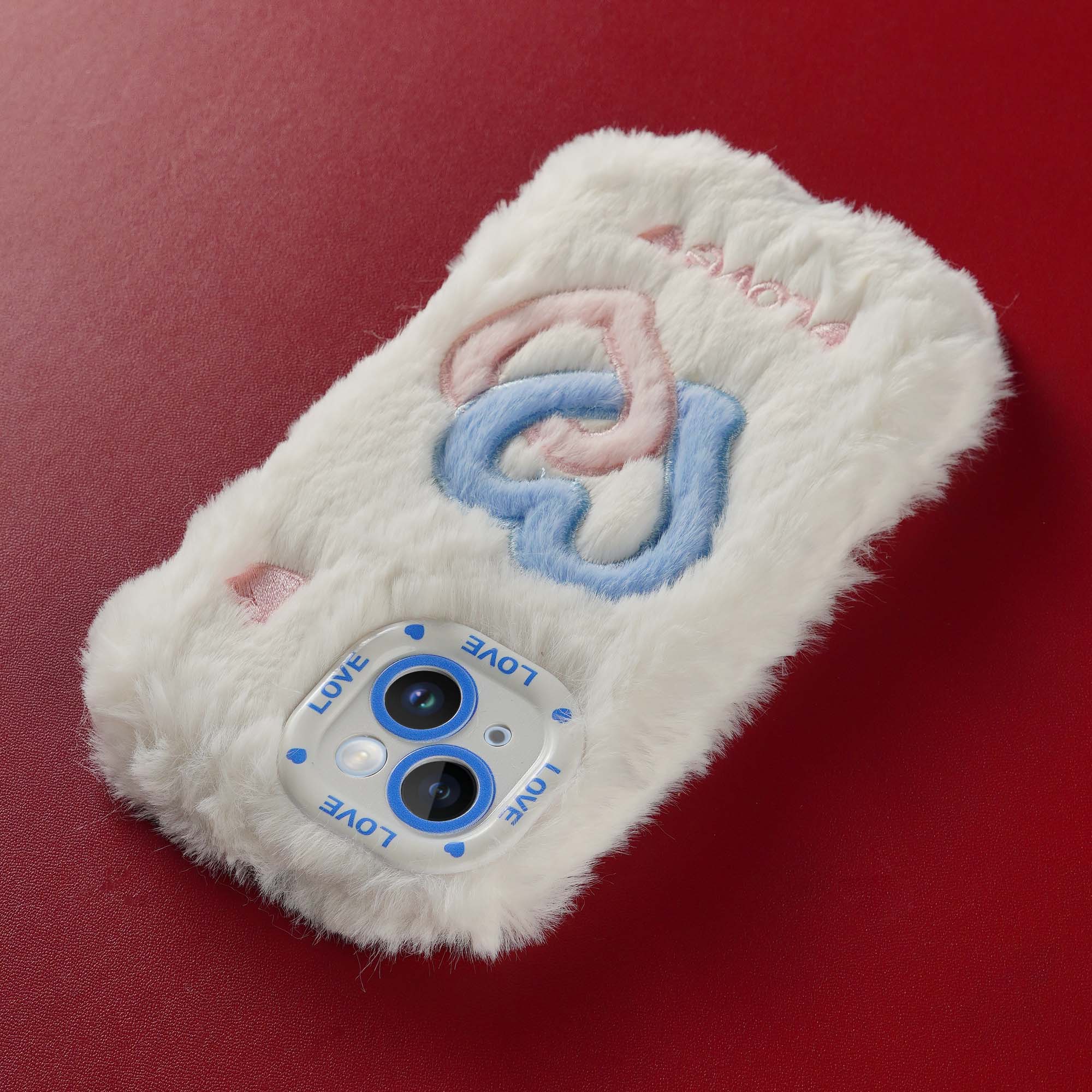 Fluffy Fur Heart Back Cover for Apple iPhone 14 - Image 4