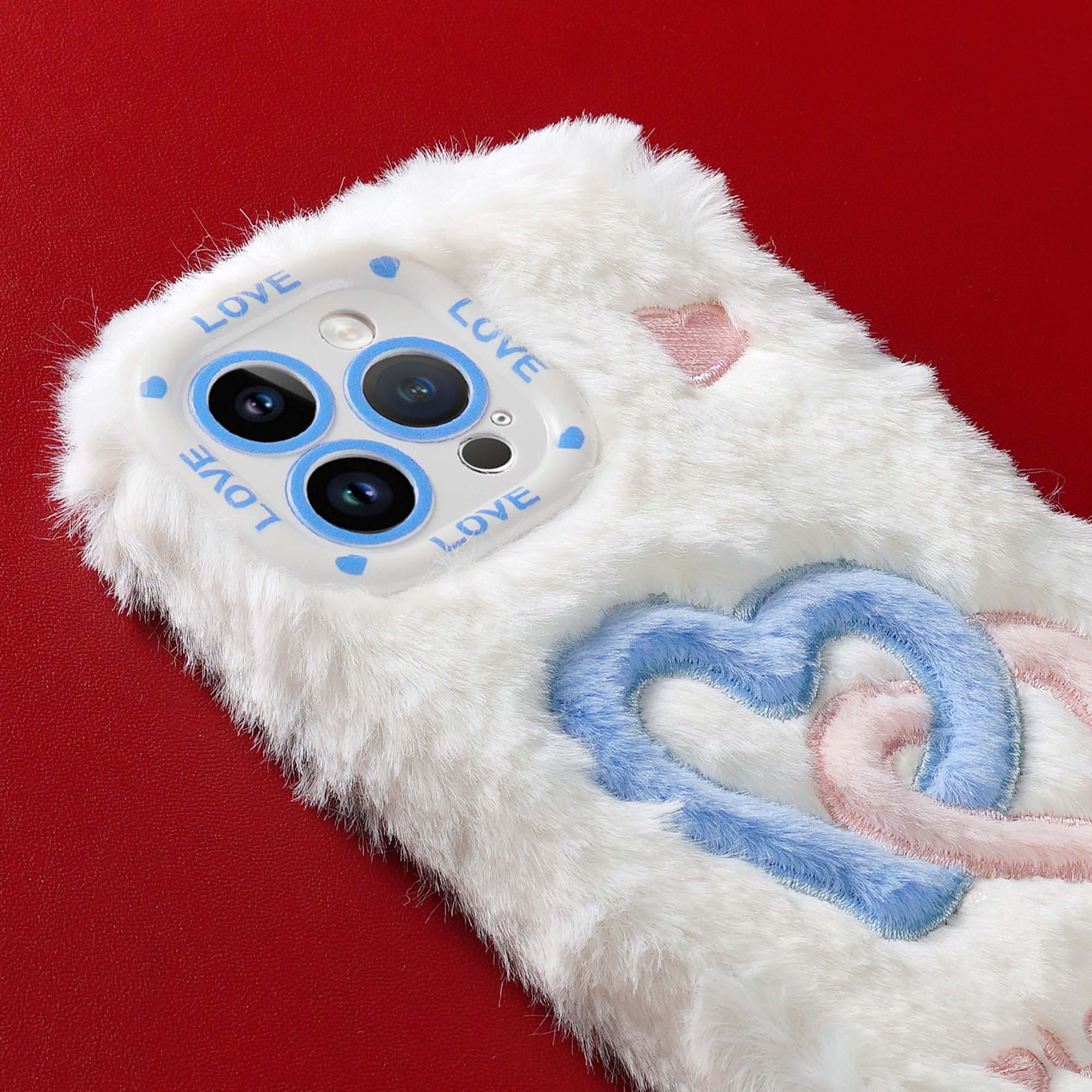 Fluffy Fur Heart Back Cover for Apple iPhone 15 Pro - Image 5