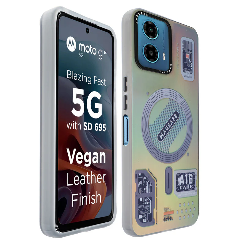Rainbow Circuit Print Hard Case For Motorola Moto G34 5G - Image 28