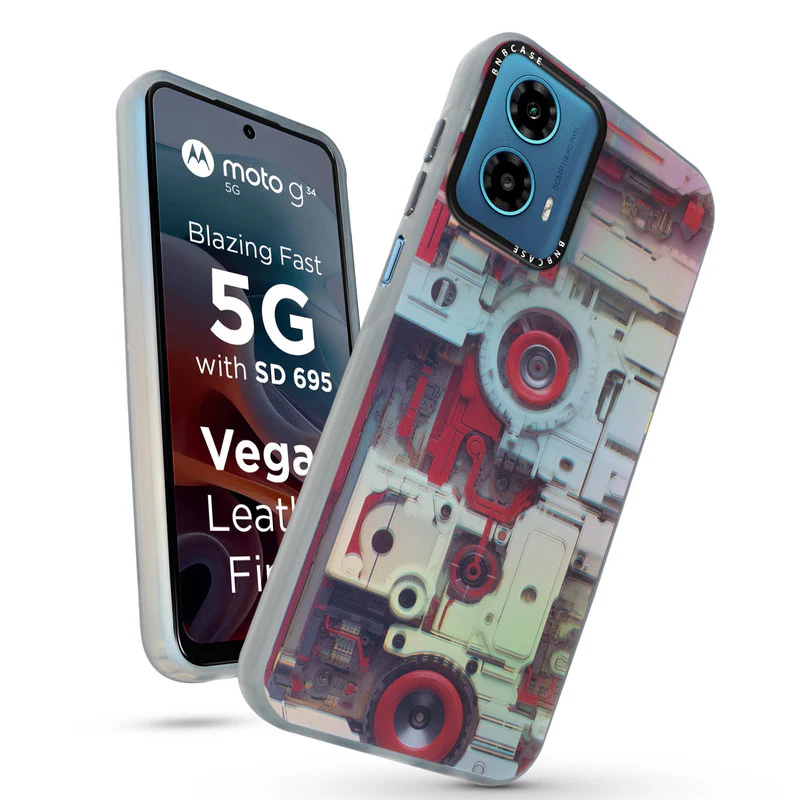 Rainbow Circuit Print Hard Case For Motorola Moto G34 5G - Image 57