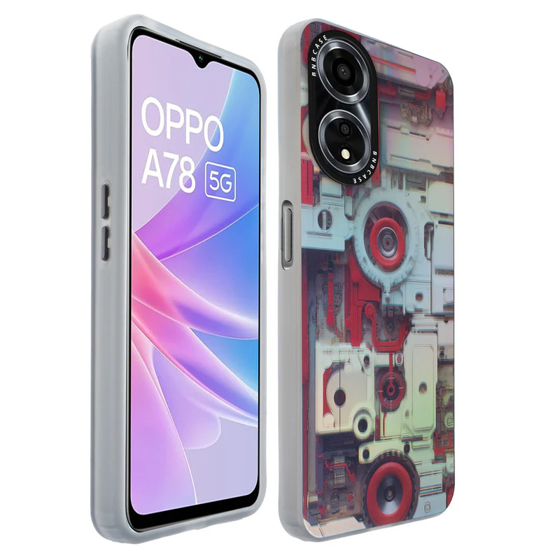 Rainbow Circuit Print Hard Case For Oppo A78 5G - Image 53