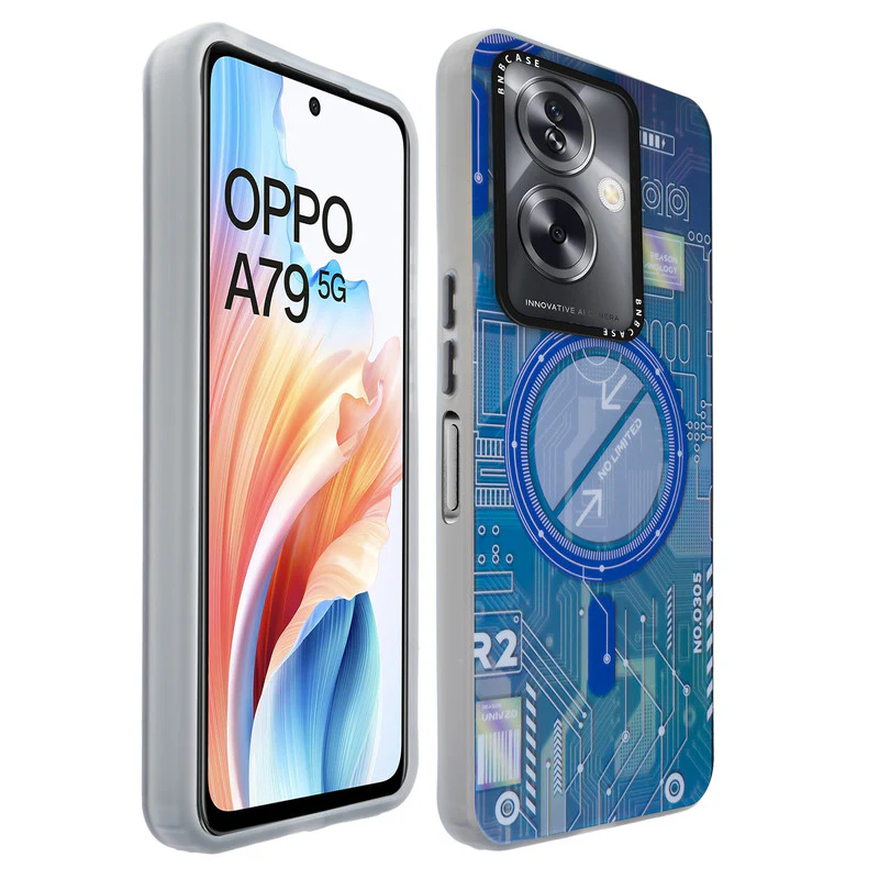 Rainbow Circuit Print Hard Case For Oppo A79 5G - Image 36