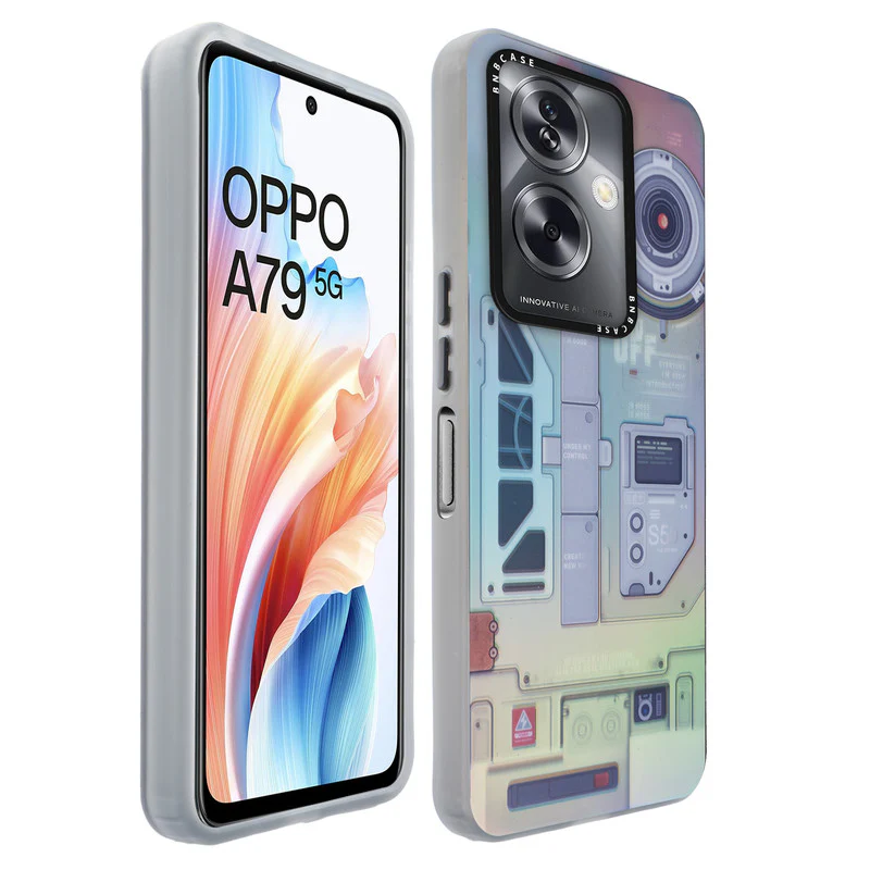 Rainbow Circuit Print Hard Case For Oppo A79 5G - Image 76
