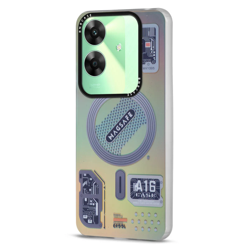 Rainbow Circuit Print Hard Case For Realme C61 - Image 32