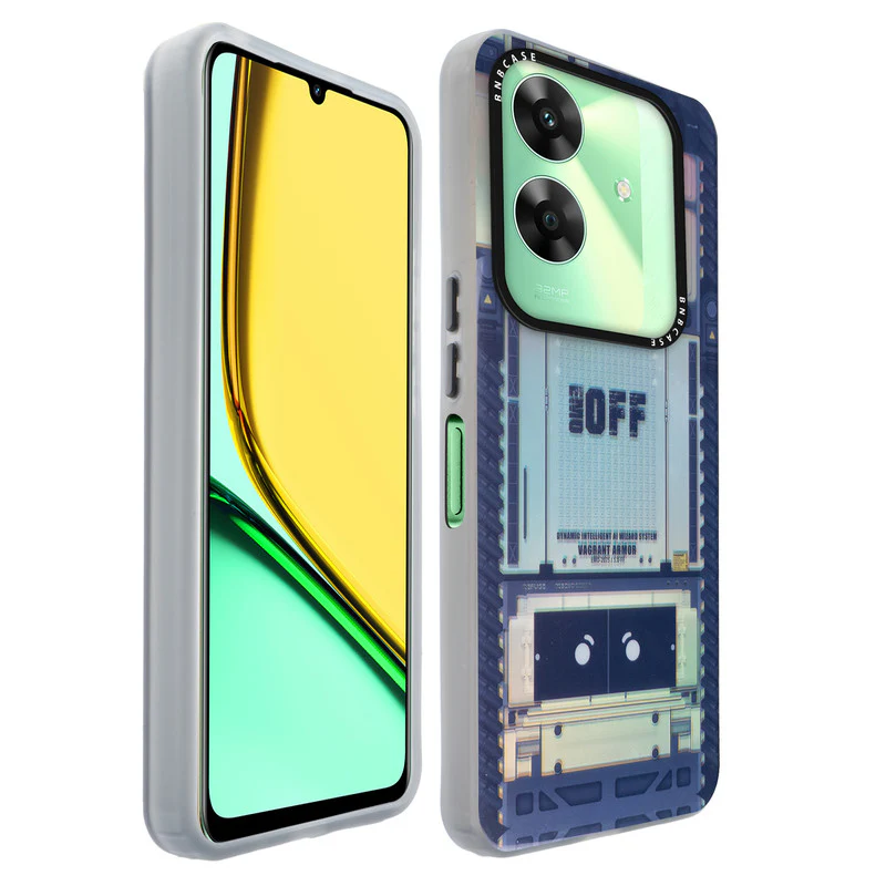 Rainbow Circuit Print Hard Case For Realme C61 - Image 44