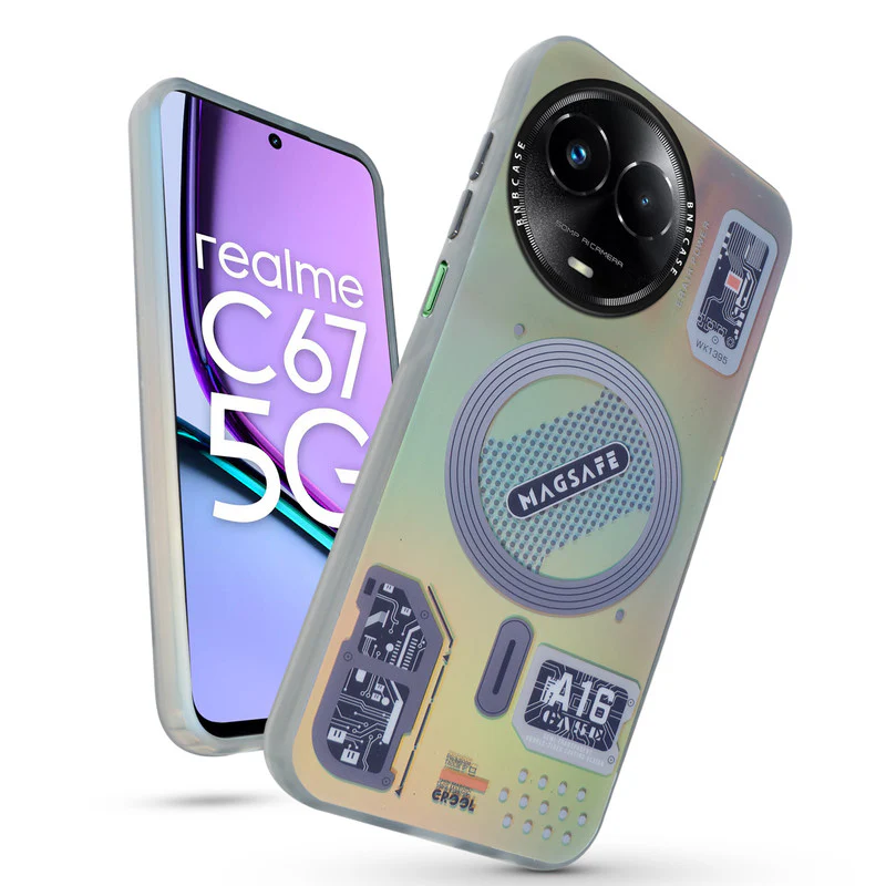 Rainbow Circuit Print Hard Case For Realme C67 5G - Image 25