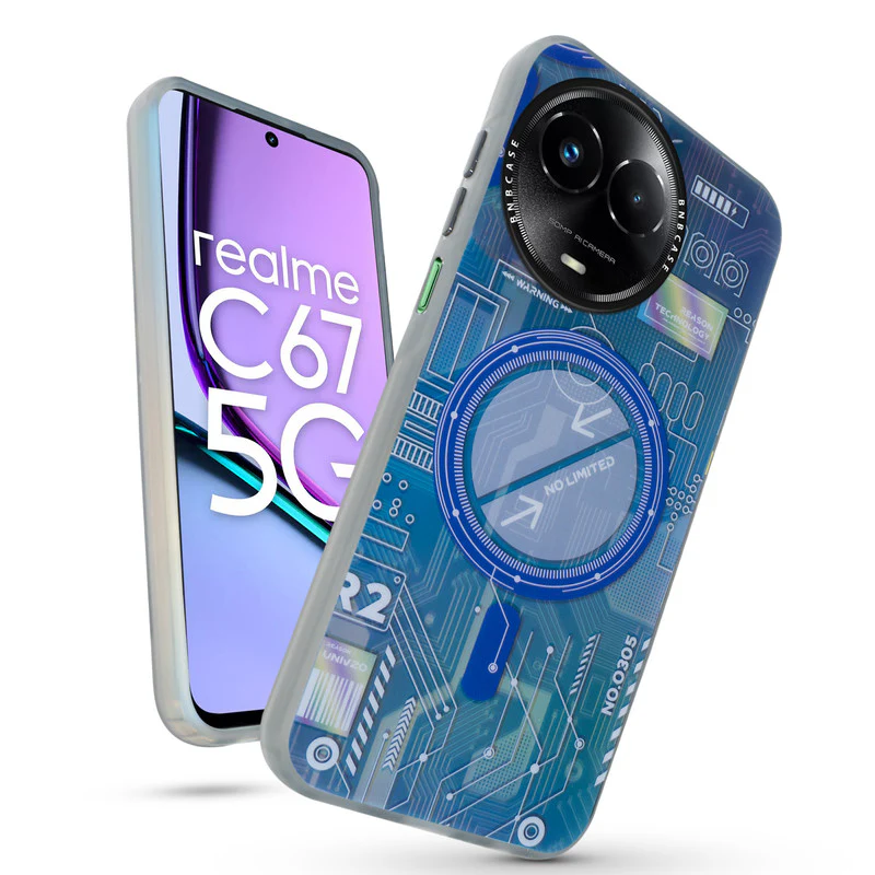 Rainbow Circuit Print Hard Case For Realme C67 5G - Image 33
