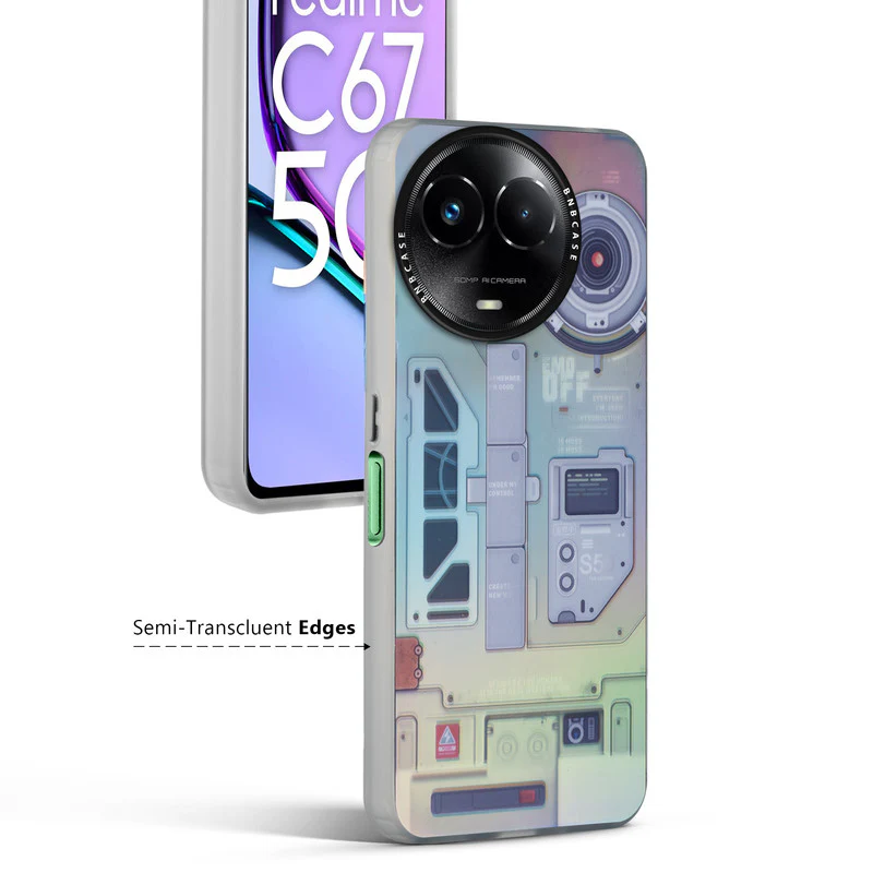 Rainbow Circuit Print Hard Case For Realme C67 5G - Image 62