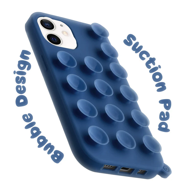 Glossy Colorful Liquid Silicone Comfort Grip Suction Case for Apple iPhone 12 with Soft Touch Matte Finish & Built in Suction Pads - Image 15