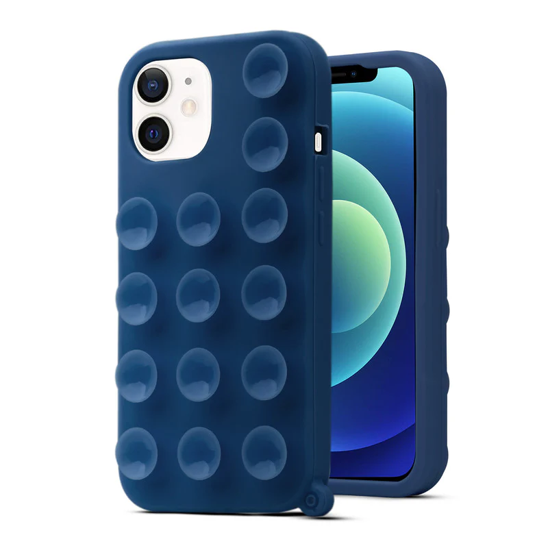 Glossy Colorful Liquid Silicone Comfort Grip Suction Case for Apple iPhone 12 with Soft Touch Matte Finish & Built in Suction Pads - Image 16