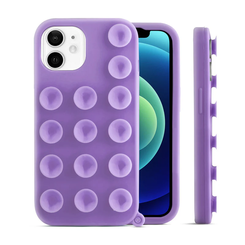 Glossy Colorful Liquid Silicone Comfort Grip Suction Case for Apple iPhone 12 with Soft Touch Matte Finish & Built in Suction Pads - Image 31