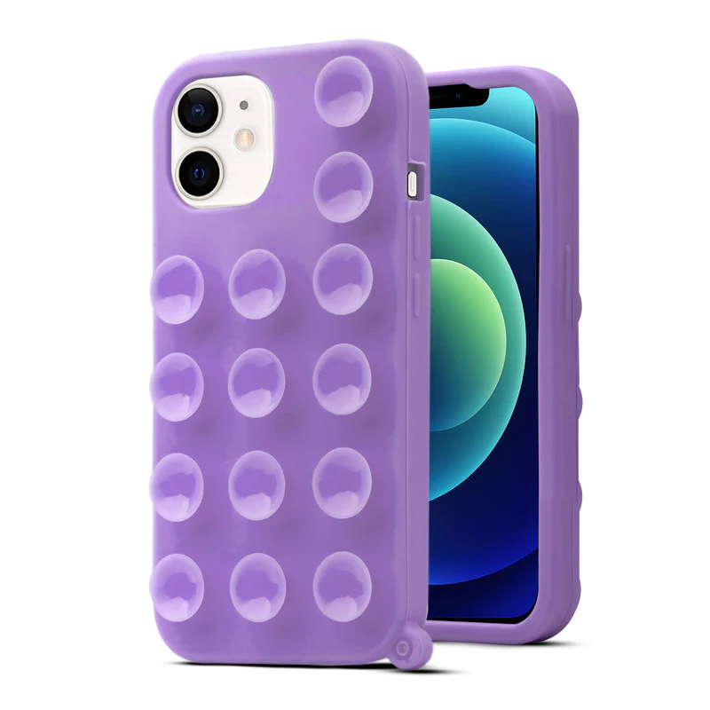Glossy Colorful Liquid Silicone Comfort Grip Suction Case for Apple iPhone 12 with Soft Touch Matte Finish & Built in Suction Pads - Image 34
