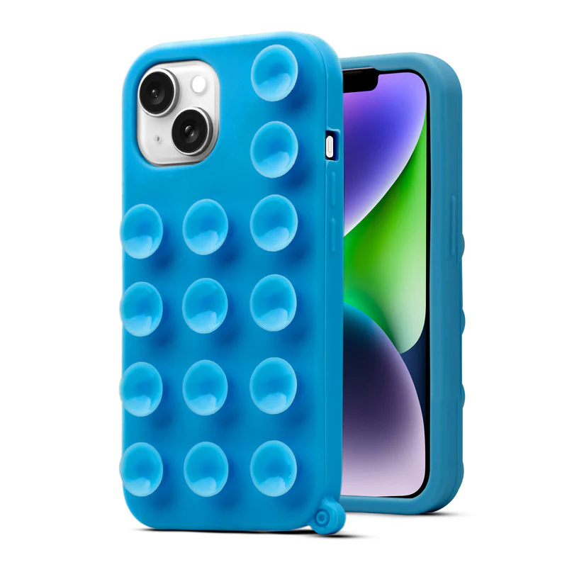 Glossy Colorful Liquid Silicone Comfort Grip Suction Case for Apple iPhone 14 Plus with Soft Touch Matte Finish & Built in Suction Pads - Image 16