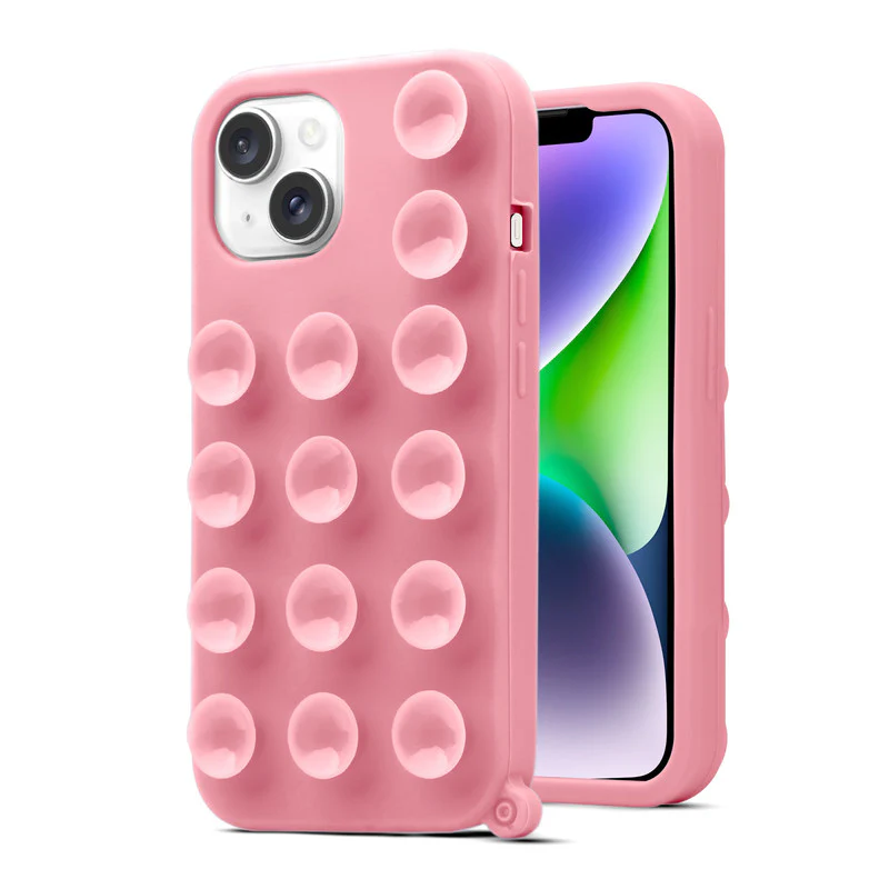 Glossy Colorful Liquid Silicone Comfort Grip Suction Case for Apple iPhone 14 Plus with Soft Touch Matte Finish & Built in Suction Pads - Image 28