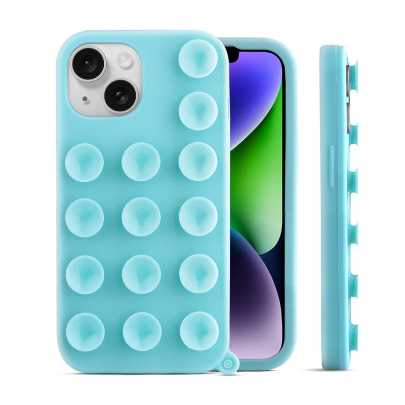 Glossy Colorful Liquid Silicone Comfort Grip Suction Case for Apple iPhone 14 Plus with Soft Touch Matte Finish & Built in Suction Pads - Image 31
