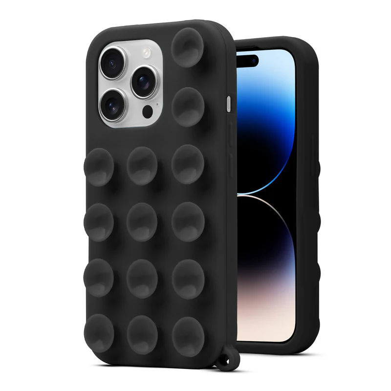 Glossy Colorful Liquid Silicone Comfort Grip Suction Case for Apple iPhone 14 Pro with Soft Touch Matte Finish & Built in Suction Pads - Image 10