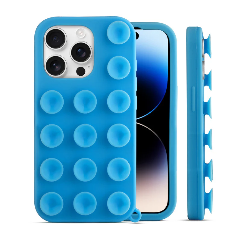 Glossy Colorful Liquid Silicone Comfort Grip Suction Case for Apple iPhone 14 Pro with Soft Touch Matte Finish & Built in Suction Pads - Image 13