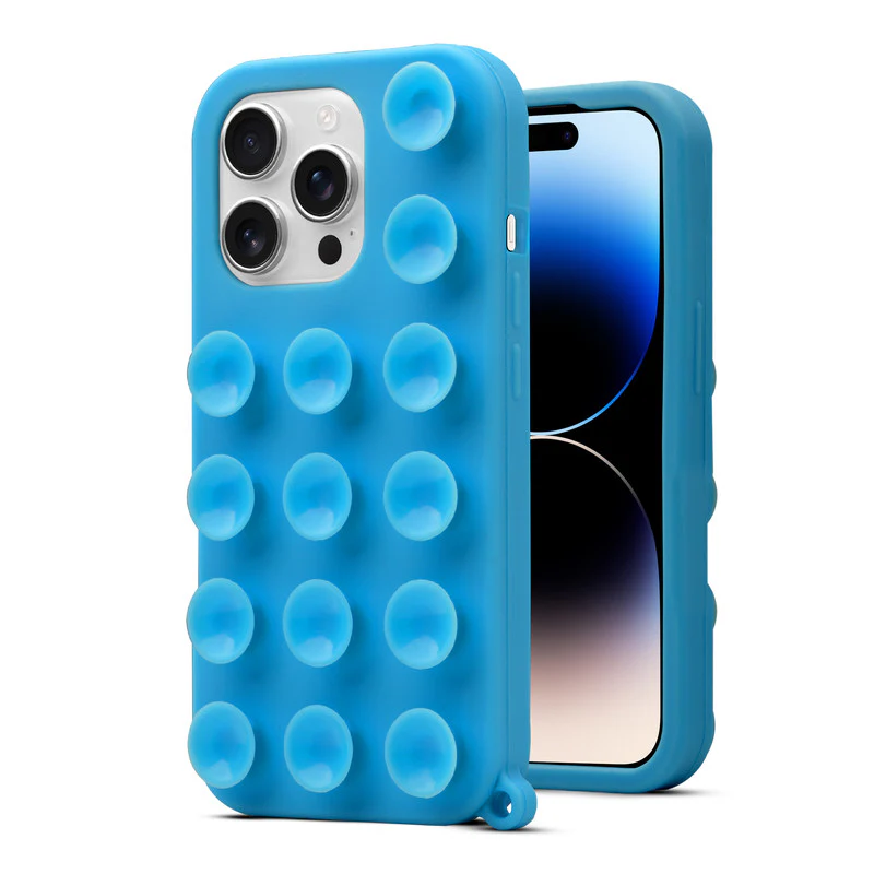 Glossy Colorful Liquid Silicone Comfort Grip Suction Case for Apple iPhone 14 Pro with Soft Touch Matte Finish & Built in Suction Pads - Image 16