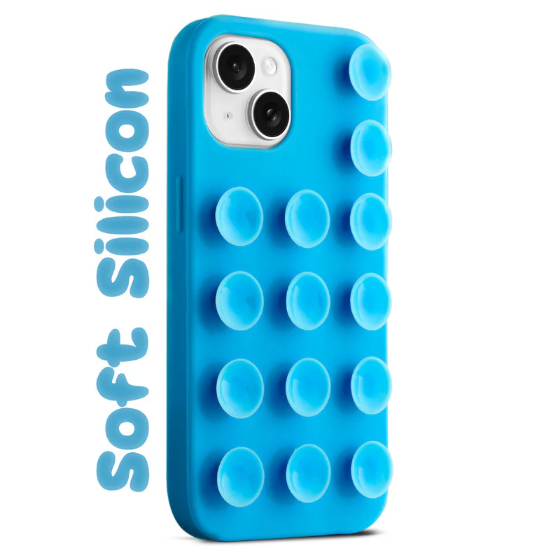 Glossy Colorful Liquid Silicone Comfort Grip Suction Case for Apple iPhone 14 with Soft Touch Matte Finish & Built in Suction Pads - Image 11
