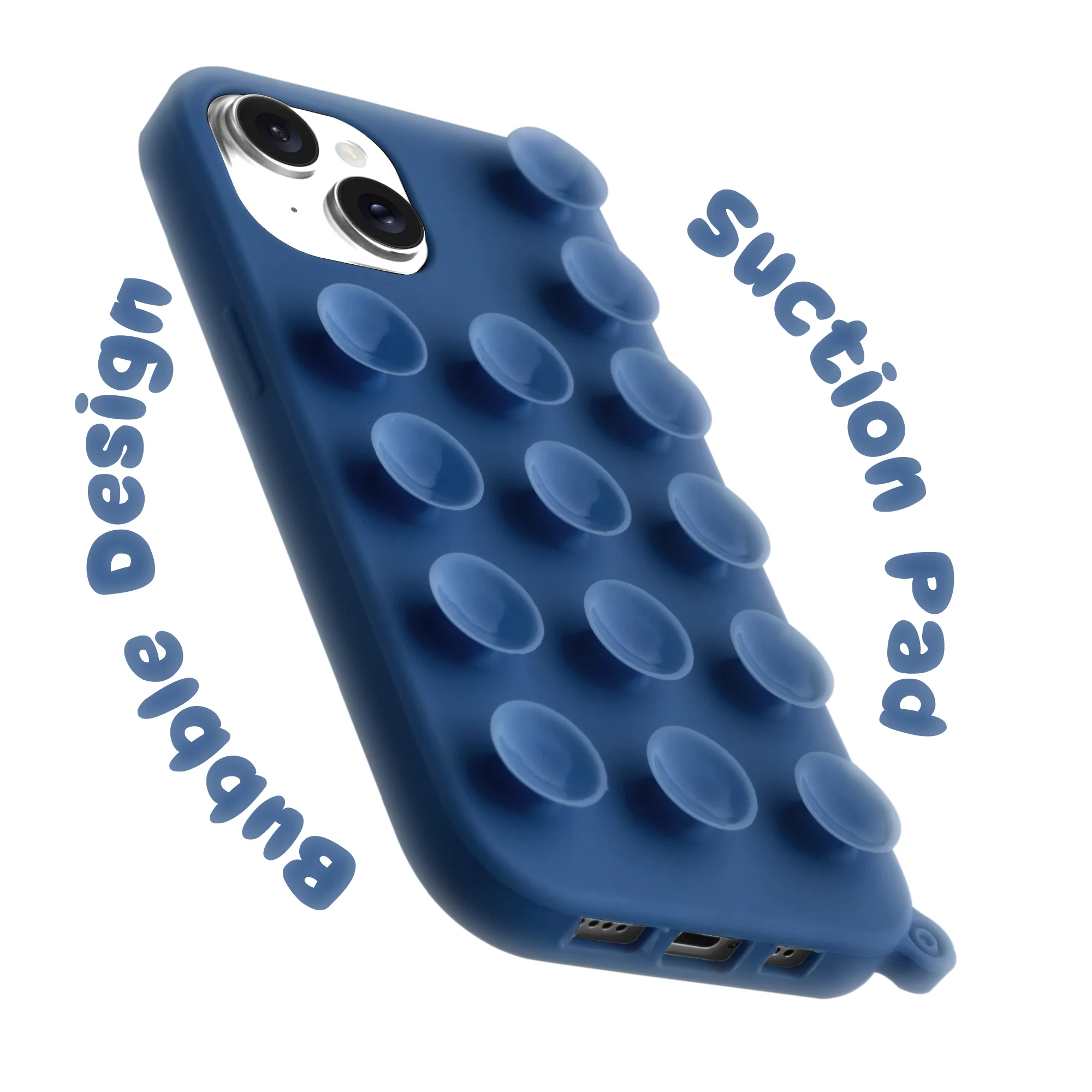 Glossy Colorful Liquid Silicone Comfort Grip Suction Case for Apple iPhone 15 Plus with Soft Touch Matte Finish & Built in Suction Pads - Image 21