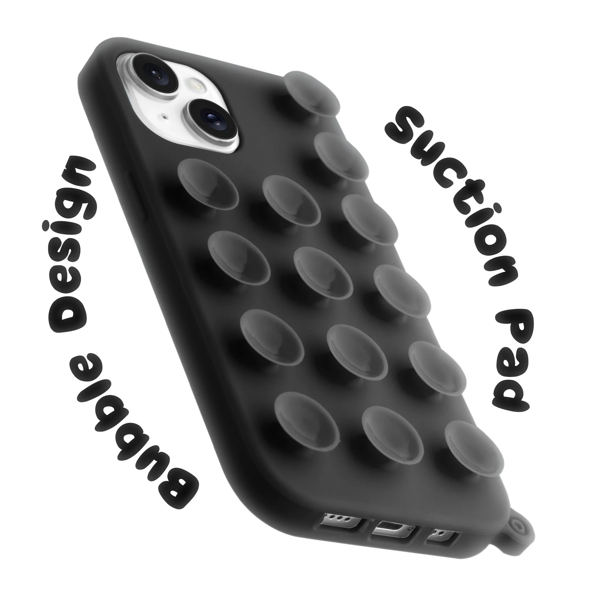 Glossy Colorful Liquid Silicone Comfort Grip Suction Case for Apple iPhone 15 Plus with Soft Touch Matte Finish & Built in Suction Pads - Image 9
